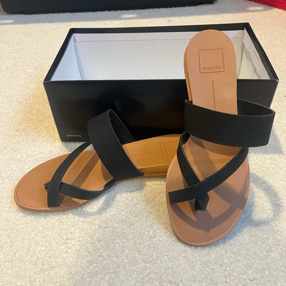 Dolce vita black/tan sandals size 8 1/2